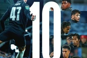 值得纪念！曼城10名青训小将入选比赛名单+8人登场，球队发文纪念